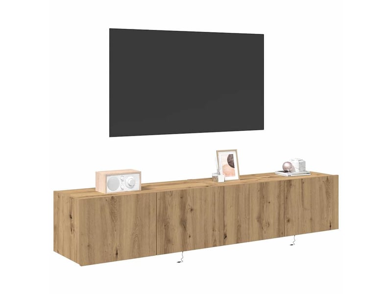  Meuble tv - banc tv - meuble de rangement mural 2 pcs chêne artisanal bois d'ingénierie  - Conforama C
