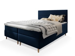 Lit avec rangement 180x200 cm <strong>MASSENO</strong> <strong></strong> coloris bleu