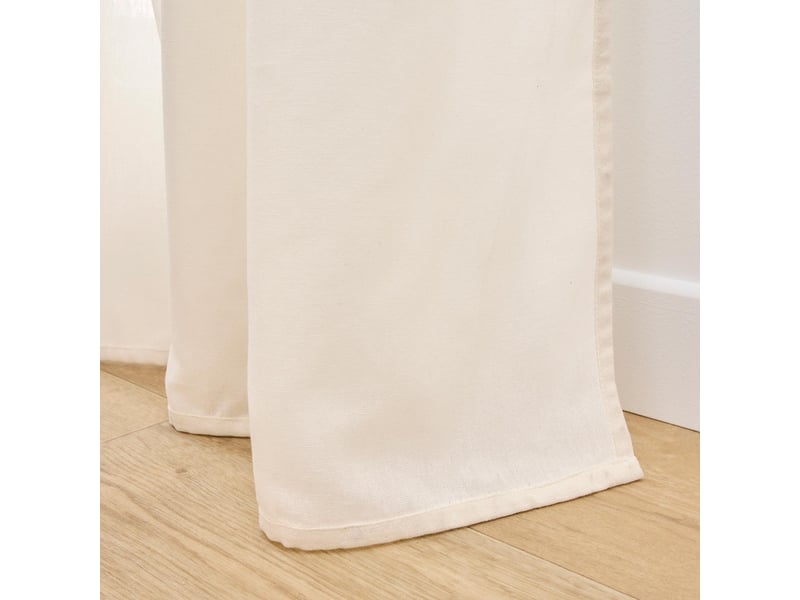  Rideau à œillets à pompons brio 140x240cm naturel  - Conforama D
