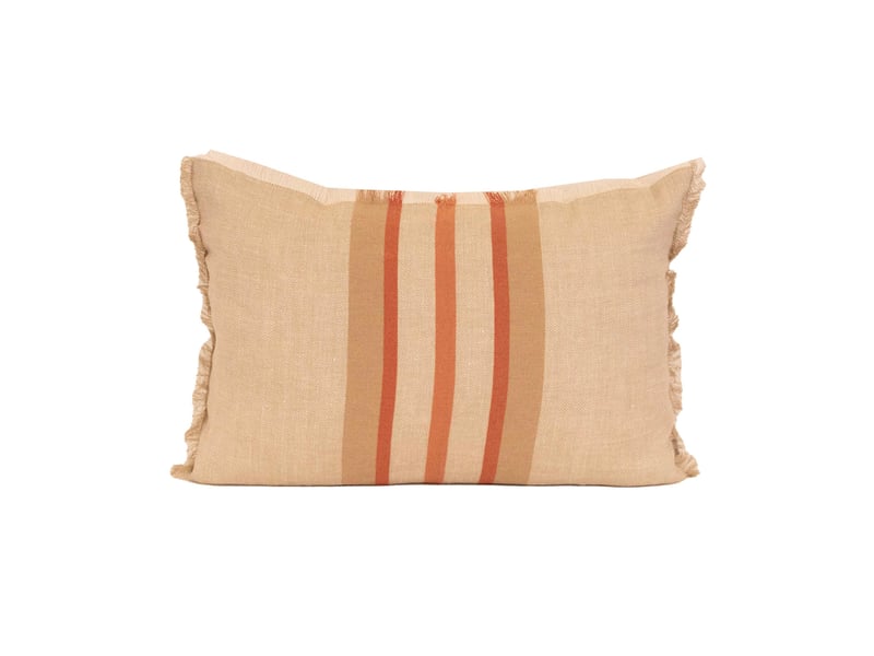  Coussin rayé en lin et coton 40x60 cm  - Conforama A