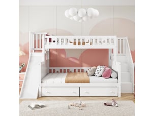 Lit superposé 90x200 cm <strong>MODENVIE</strong>  <strong></strong> coloris blanc