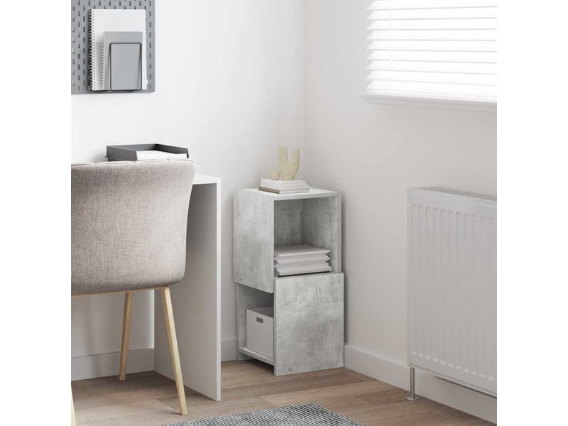  Meuble d'angle, meuble de rangement salon 30,5x30x65cm bois d'ingénierie gris béton  - Conforama D