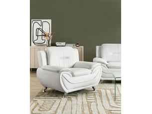 Fauteuil leira cuir pu blanc