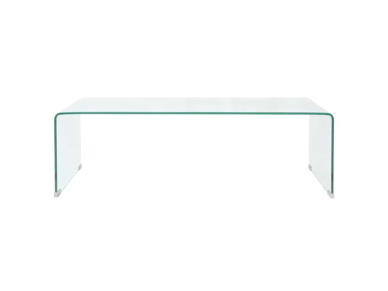  Table basse | table d'appoint salon 98x45x30 cm verre trempé transparent  - Conforama B