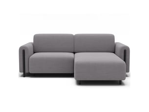 Canapé d'angle convertible arvessa gris clair velours côtelé – angle droit