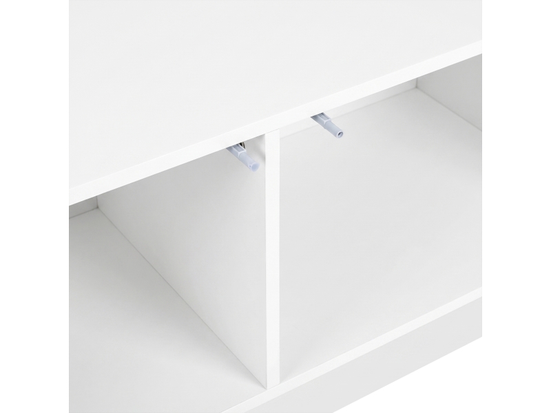  Meuble tv 4 portes éclairage led contrôlable par application blanc 200x40x42 cm GL6201W - Conforama E