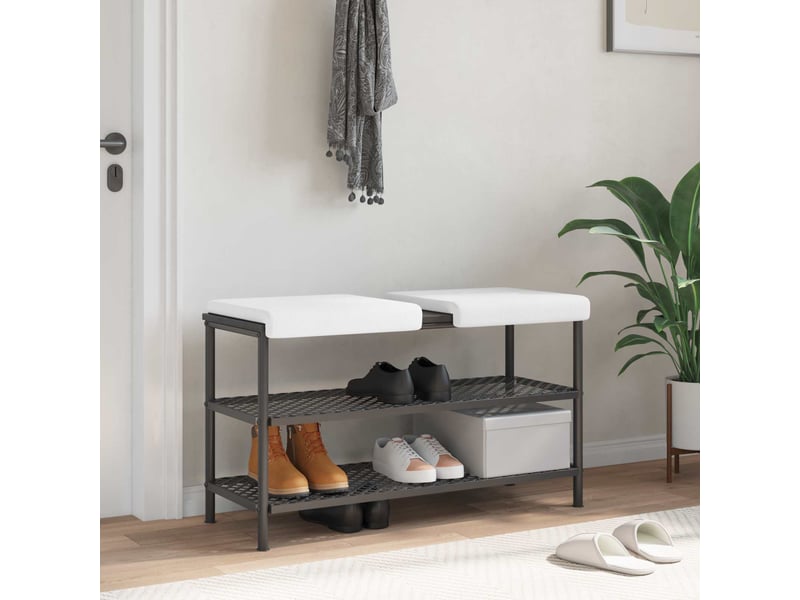  Lot de 2 coussins de banc, coussins d'assise, coussins pour chaisecanapé tissu blanc profondeur 35 cm cf52498  - Conforama B