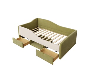 Lit avec rangement 90x190 cm coloris vert