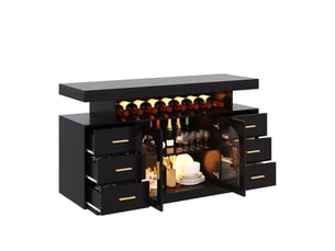 Bar coloris noir VIVRYN  - 140 cm