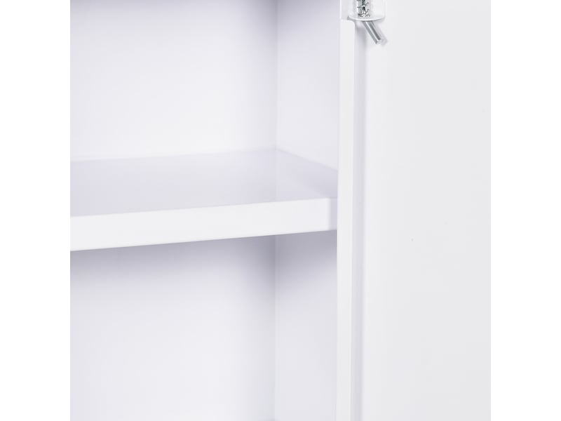  Armoire à médicaments murale 30 x 14 x 46 cm blanche en acier, verrouillable avec 3 compartiments  - Conforama D