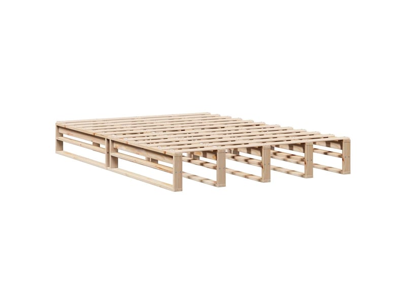  Lit double- lit adulte -  cadre de lit sans matelas 120x190 cm bois de pin massif  - Conforama D
