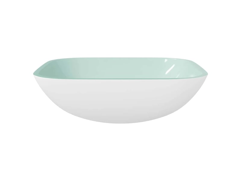  Lavabo de salle de bain, vasque à poser verre 42x42x14 cm blanc cf65686  - Conforama C