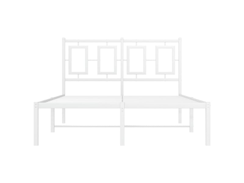  Lit double- lit adulte -  cadre de lit métal sans matelas et tête de lit blanc 120x190 cm  - Conforama D
