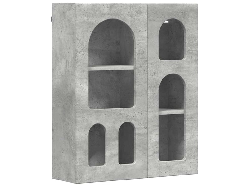  Armoire suspendue, meuble de rangement elst gris béton 59x20x71,5 cm  - Conforama A