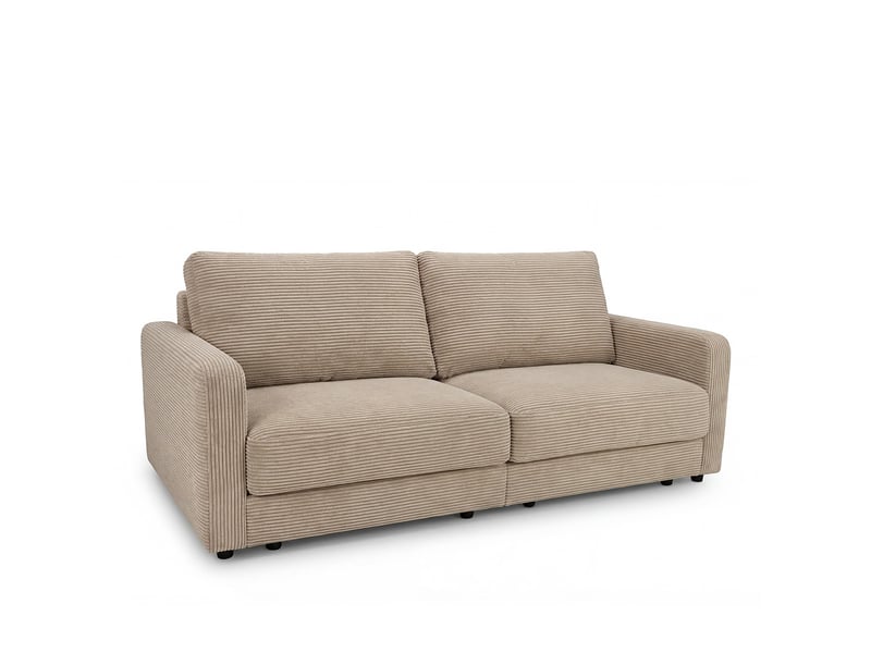  Canapé droit velours côtelé beige venezia 3 pl 3CA56.CA.3D.05 - Conforama D
