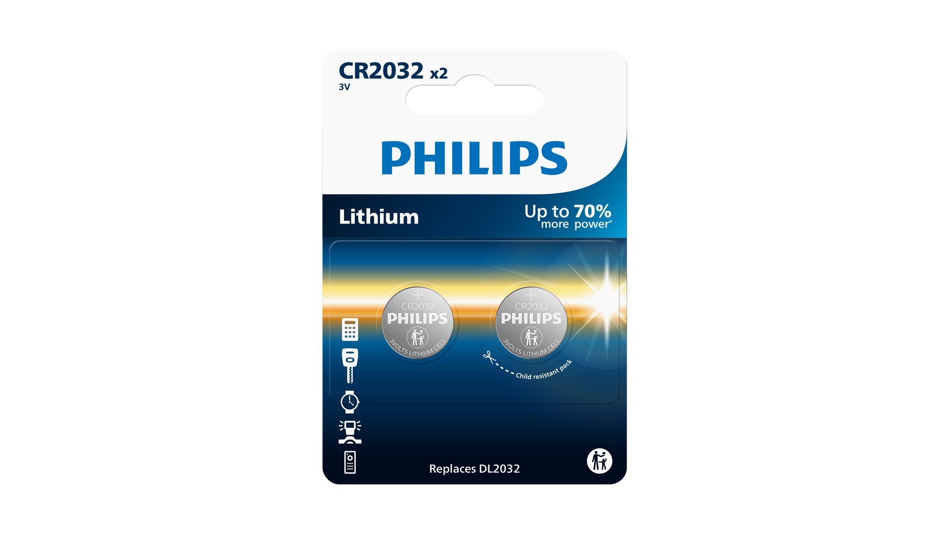 PILE ET ACCUMULATEUR PHILIPS CR2032P2/01B