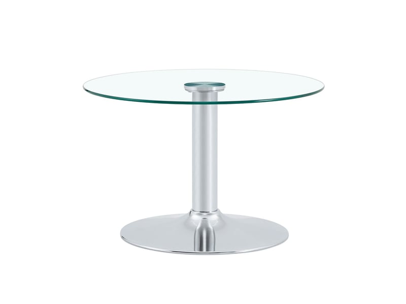  Table basse 70 cm plateau en verre trempé table de salon forme ronde piètement métal stable style moderne coloris or noir argent  - Conforama A