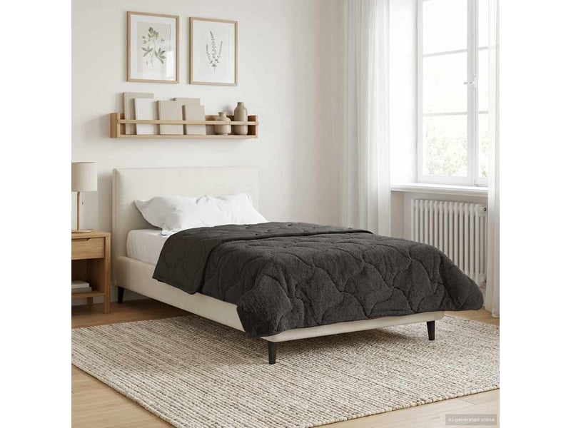 Couette - duvet d'été 155 x 200 cm été anthracite respirant  - Conforama B