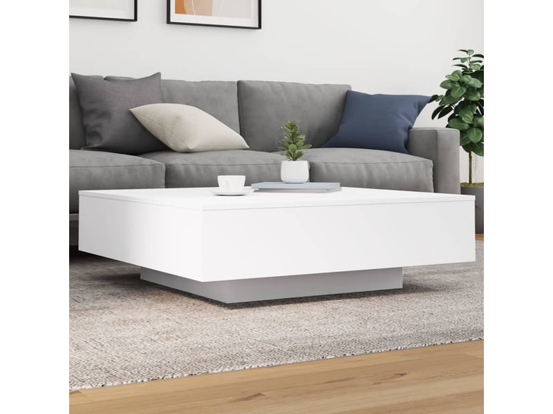  Table basse | table d'appoint salon avec lumières led blanc 100x100x31 cm  - Conforama B