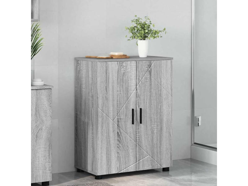  Cabinet de salle de bain, armoire salle de bain gris sonoma 60 x 35 x 80 cm cf65377  - Conforama B