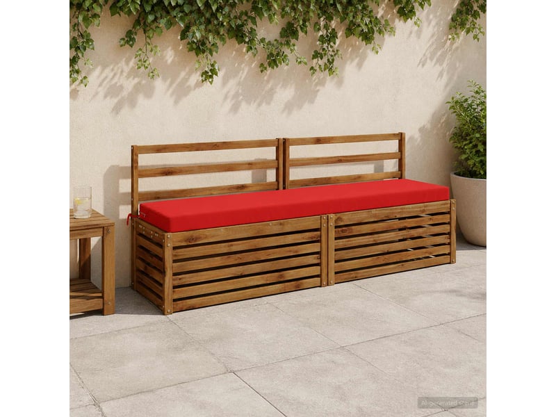  Lot de 2 coussins de banc, coussins d'assise soest 100 % polyester rouge cf57415  - Conforama B