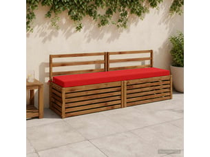 Lot de 2 coussins de banc, coussins d'assise soest 100 % polyester rouge cf57415