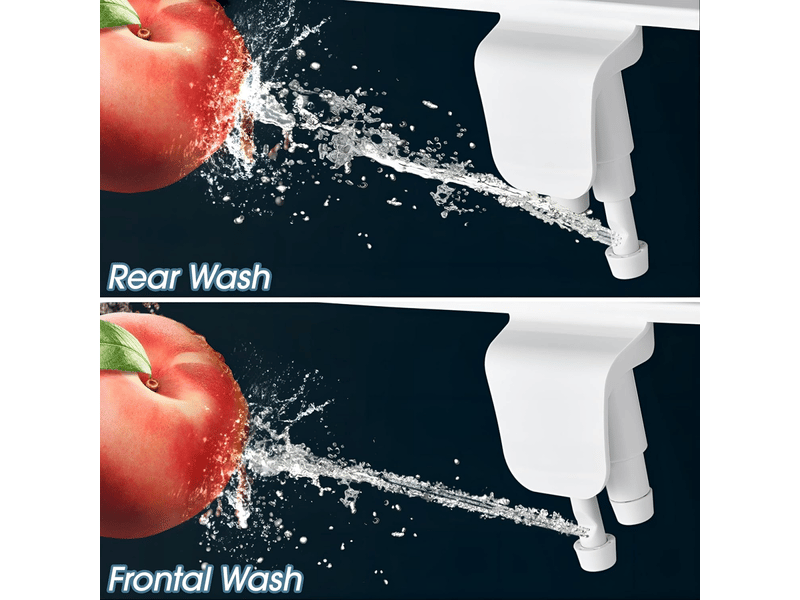  Bidet fessier - double buse à pression d'eau réglable - autonettoyant, 1 pièce, blanc  - Conforama B