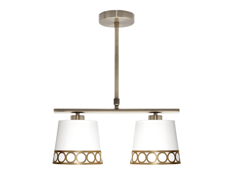  Fabrilamp dalia, lampe classique, 2xe14, blanc et or, 45-61 x 40 x 16 cm 114852029 - Conforama A