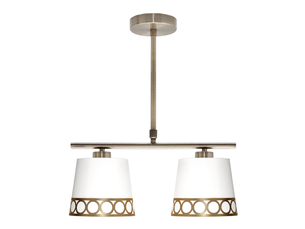 Fabrilamp dalia, lampe classique, 2xe14, blanc et or, 45-61 x 40 x 16 cm
