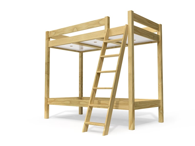  Lit superposé 2 places 80x200 échelle inclinée bois abc, miel SUPABCIN82-M - Conforama A