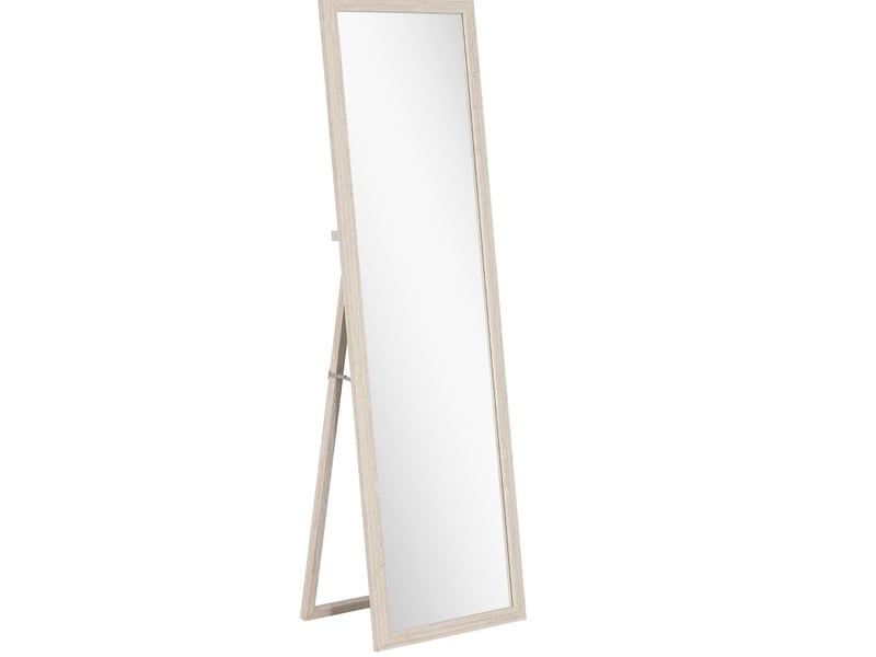  160 x 50 cm miroir de pleine longueur, design rectangulaire avec cadre, blanc  - Conforama A