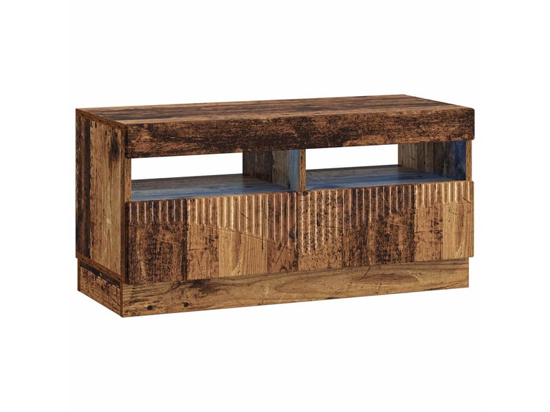 Meuble tv - banc tv - meuble de rangement led hoorn 3 pcs bois ancien bois d'ingénierie - Conforama E