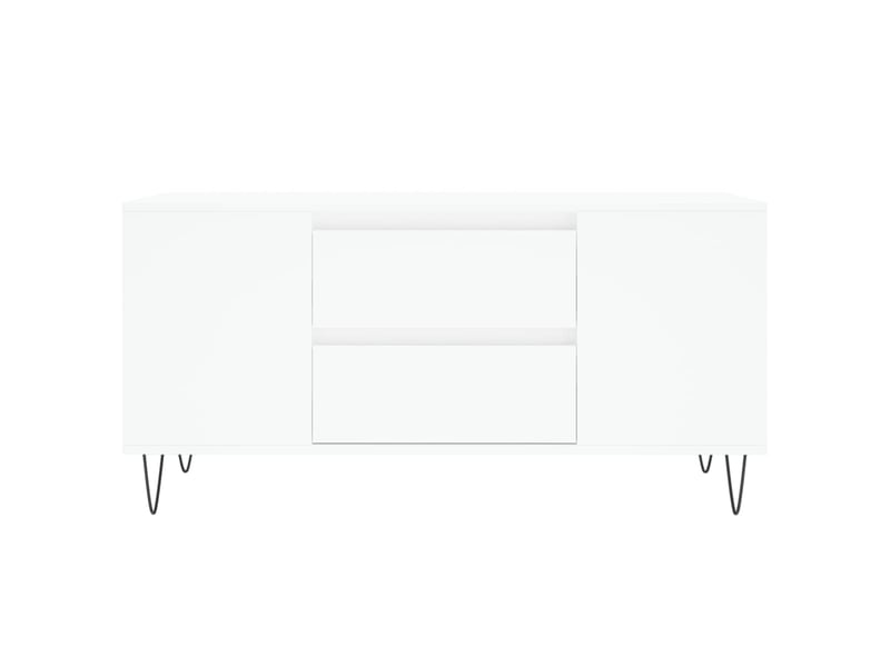 Table basse rectangulaire | table de salon blanc 102x44,5x50 cm bois d'ingénierie shl184 - Conforama E