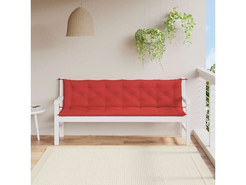  Coussin de banc de jardin, coussin d'assise rouge 200x(50+50)x7 cm tissu oxford cf52804  - Conforama C