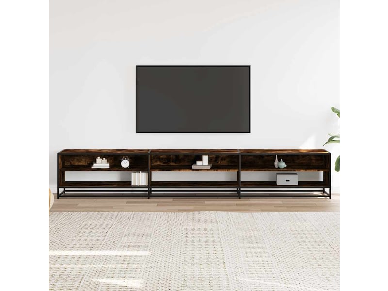  Meuble tv - banc tv - meuble de rangement chêne fumé 270x40x46 cm bois d'ingénierie  - Conforama C