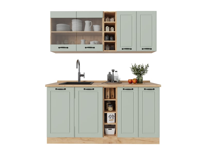  Vicco cuisine, mint campagnechêne doré, 160cm sans plan de travail  - Conforama E