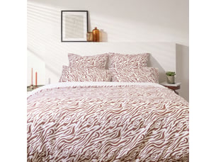 Parure de lit imprimée en percale de coton bio, taies rectangles, le zèbre