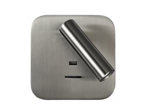 Applique murale fabrilamp giotto nickel led intégrée 3 w 150 lm 4000 k 14x14x12 cm