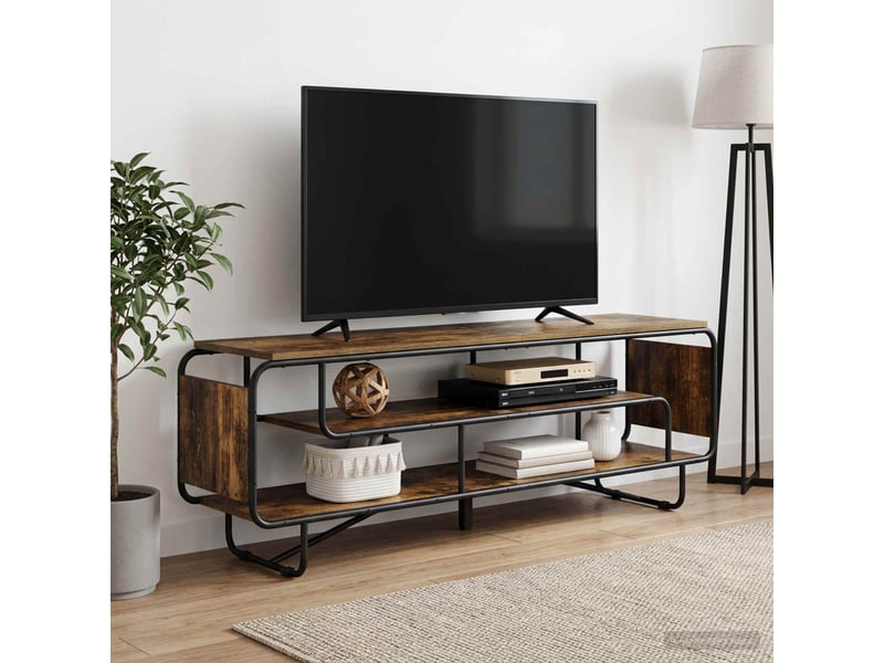  Meuble tv, banc tv 180x36x45 cm chêne fumé bois d'ingénierie  - Conforama B