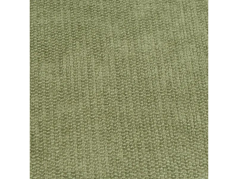  Pouf rond rembourré en chenille avec piètement en bois, coloris vert - diamètre 40 x hauteur 45 cm  - Conforama D