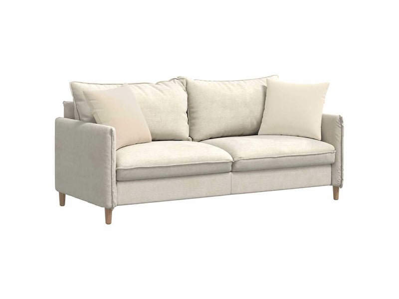  Lot de 2 coussins de canapé, coussins décoratifs tissu beige 45 x 45 cm cf58753  - Conforama C