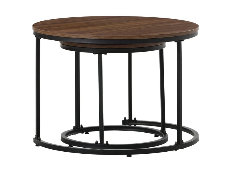  Lot de 2 tables basses rondes gigognes, tables d’appoint pour salon  - Conforama E