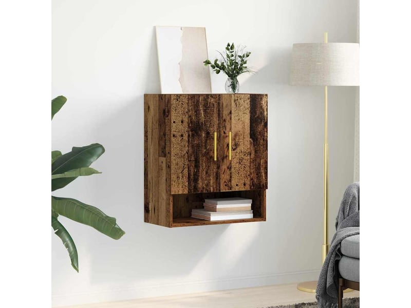  Meuble mural, rangement salon 60 x 31 x 70 cm bois d'ingénierie bois ancien shl5972  - Conforama D