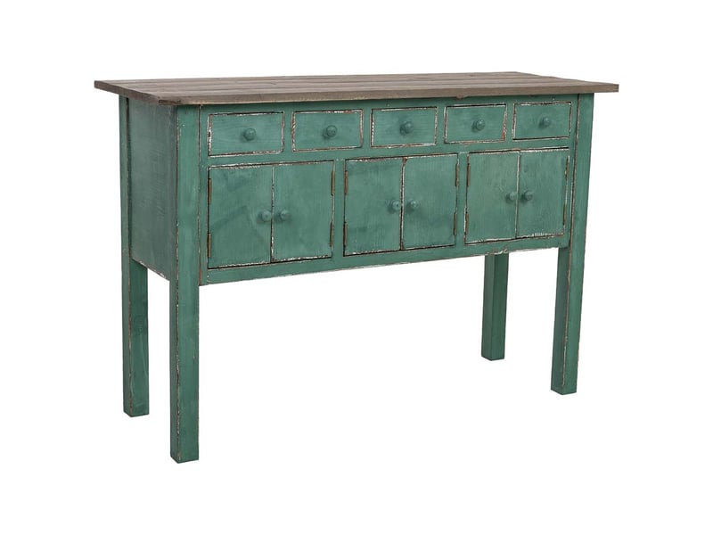  Buffet en bois vert 120x43x80 cm h  - Conforama A