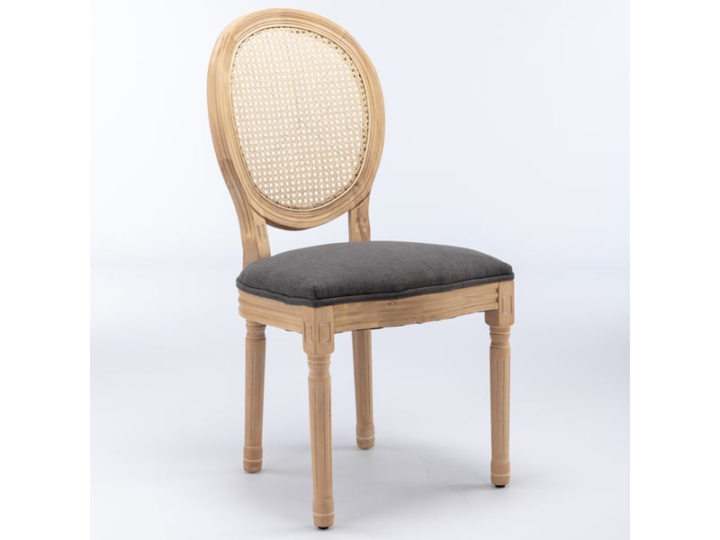  Chaise - lot de 2 - rotintissu - gris - pour salon et séjour 59.5x49x95cm - Conforama C