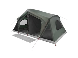 Tente de camping, tente cabane vert armée 10 personnes polyester et acier