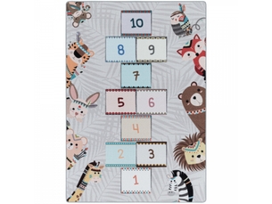 Marelle - tapis enfant lavable gris 160 x 230 cm