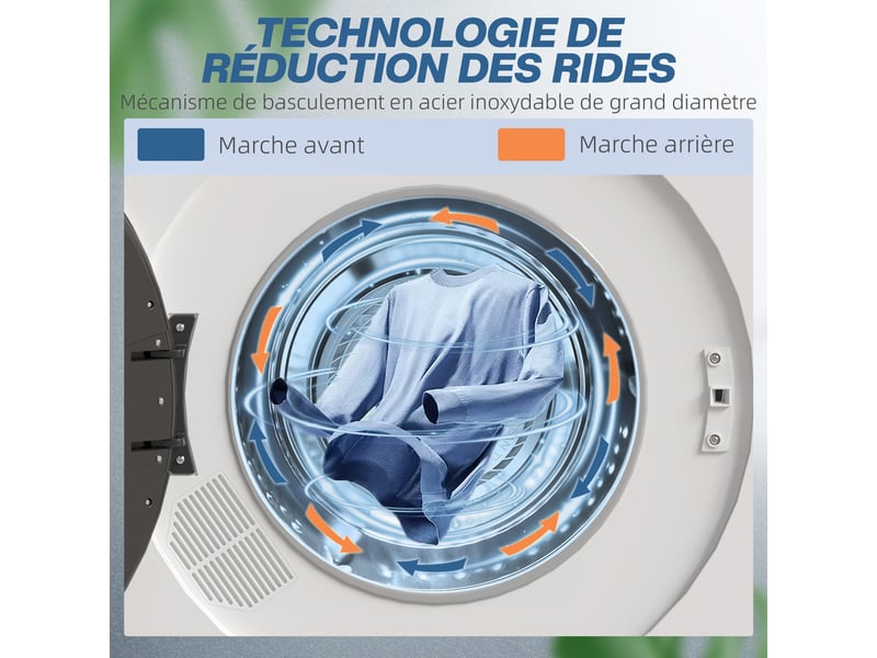 Sèche linge à évacuation, sèche-linge électrique 1000 w 3 kg, modes extra dry et eco, minuterie, blanc, acier inoxydable - Conforama R