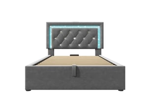 Lit coffre 90x200 cm DZMDIP coloris gris