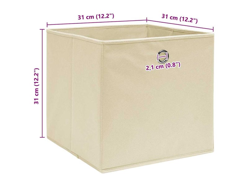  Boîtes de rangement 4 pcs crème 32x32x32 cm tissu  - Conforama E